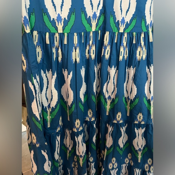 Oliphant Printed Tulip Maxi Dress in Blue - Picture 5 of 6